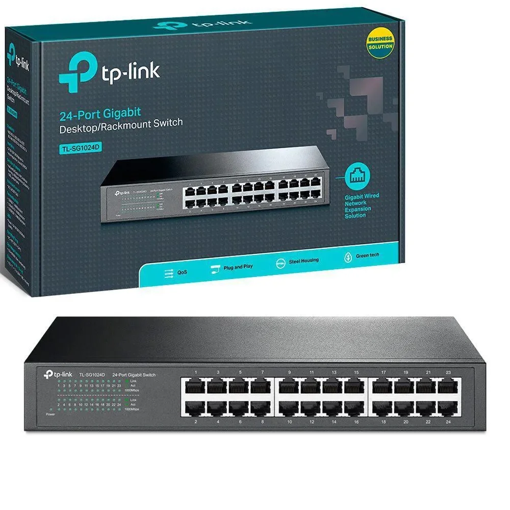 Switch Gigabit 24 Portas Tp-link Tl-sg1024d 10/100/1000 Rackmount Cod: 3743